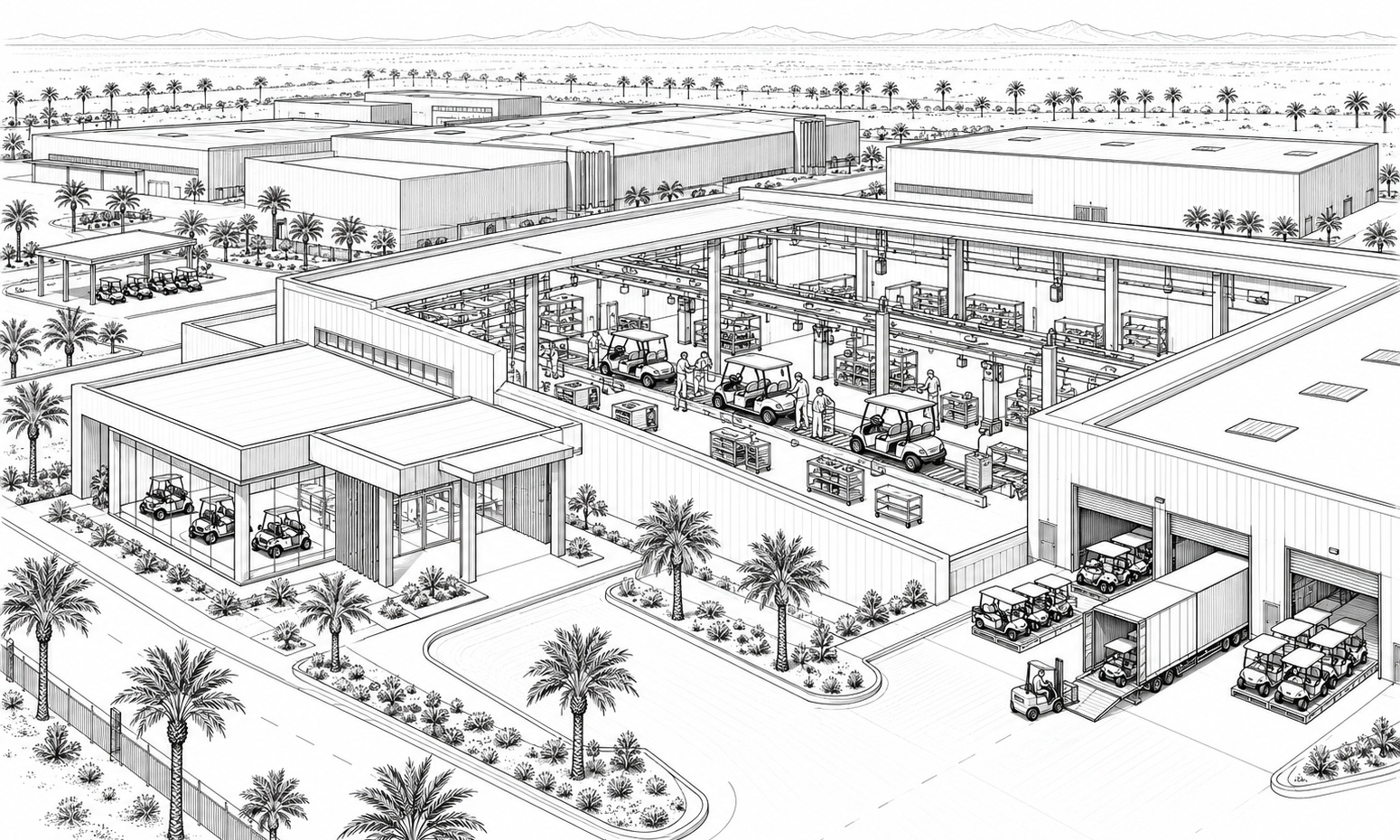 Industrial site planning concept from the catalog