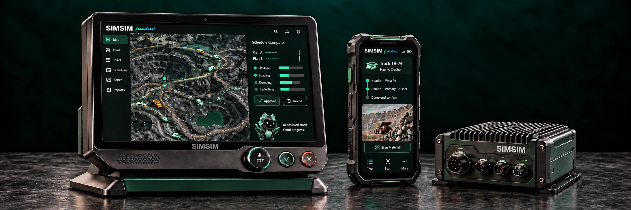 SIMSIM Command terminal, Field handheld and Edge gateway concept design