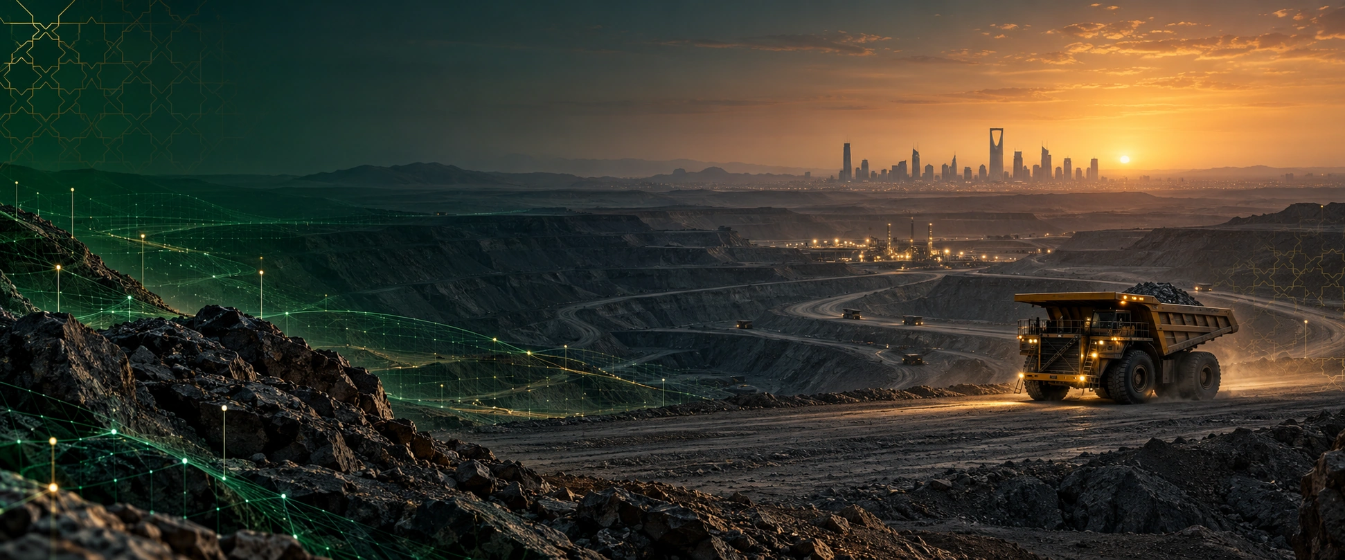 Heavy haulage in a mine environment — concept illustration